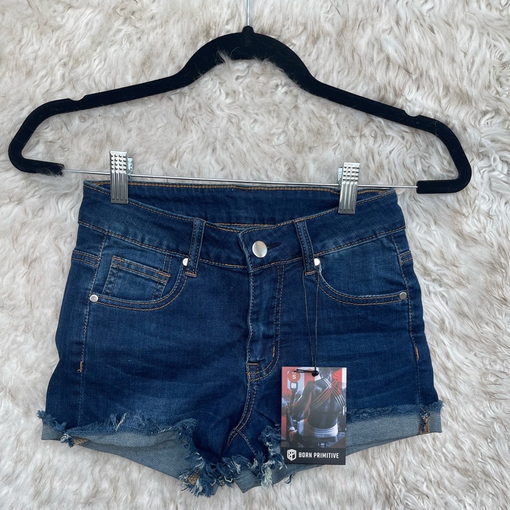 Born Primitive FLEX STRETCHY JEAN SHORTS Dark Wash Size S